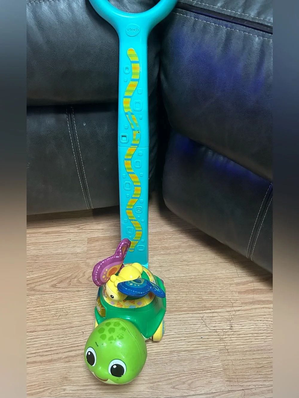 VTech Green & Teal Turtle Pull Toy for Pets Reptile Habitat